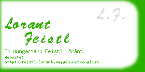 lorant feistl business card